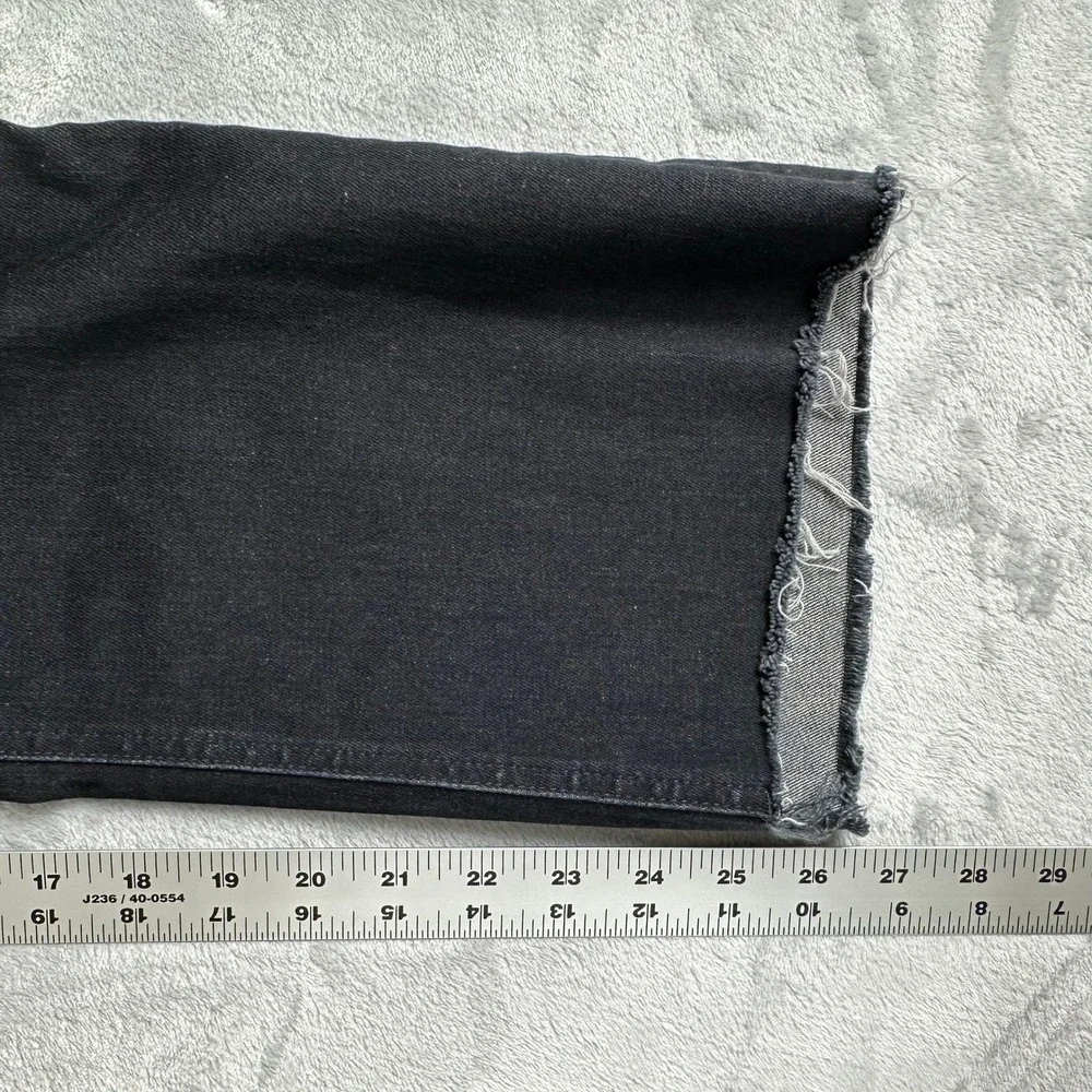 J.Crew Billie Demi Boot Crop Women‎ 30 Black Raw Hem Button Fly Jeans